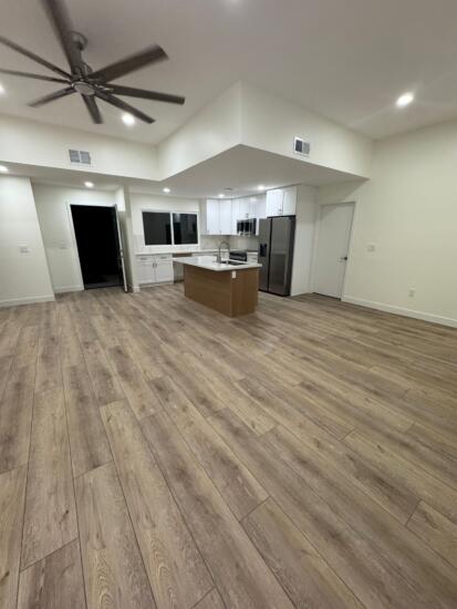 A photo of a restored kitchen after a water damage event