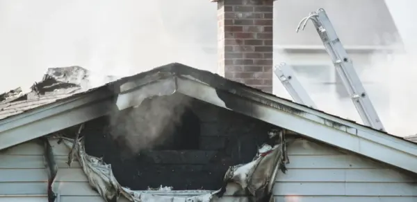 Photo of a home that has experienced fire damage