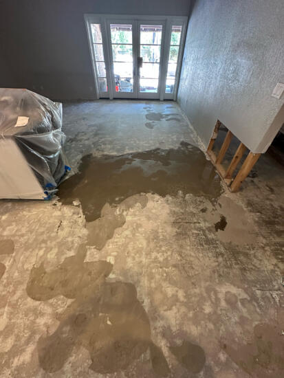 A photo of water damage in a home