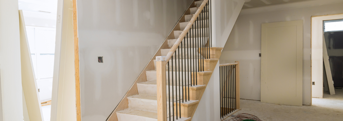 A photo of a stairway after restoration work