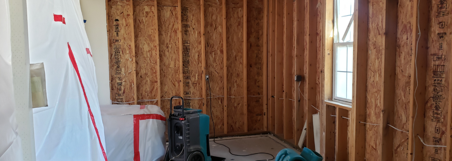 Photo of a room after water extraction is complete