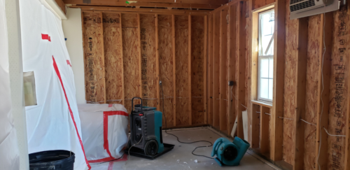 Photo of a room after water extraction is complete