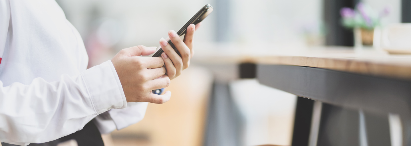 Photo of a client using a phone