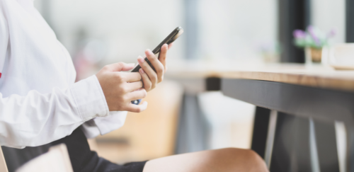 Photo of a client using a phone