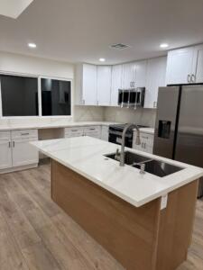 Photo of a completed kitchen project after water damage