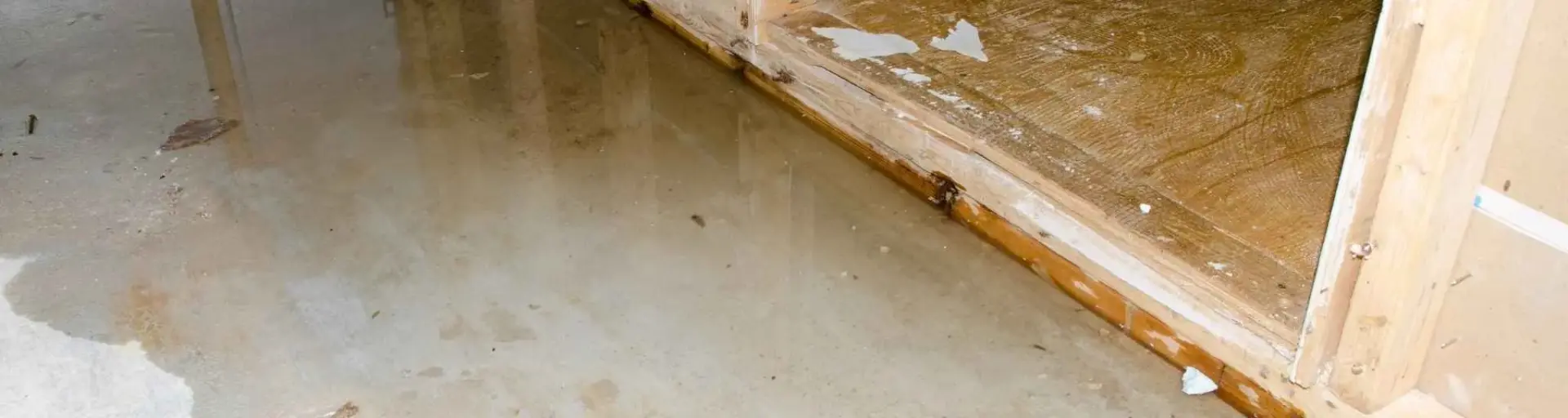 Photo of water damage on a concrete floor