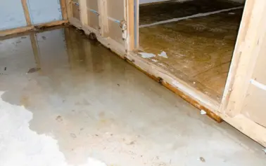 Photo of water damage on a concrete floor